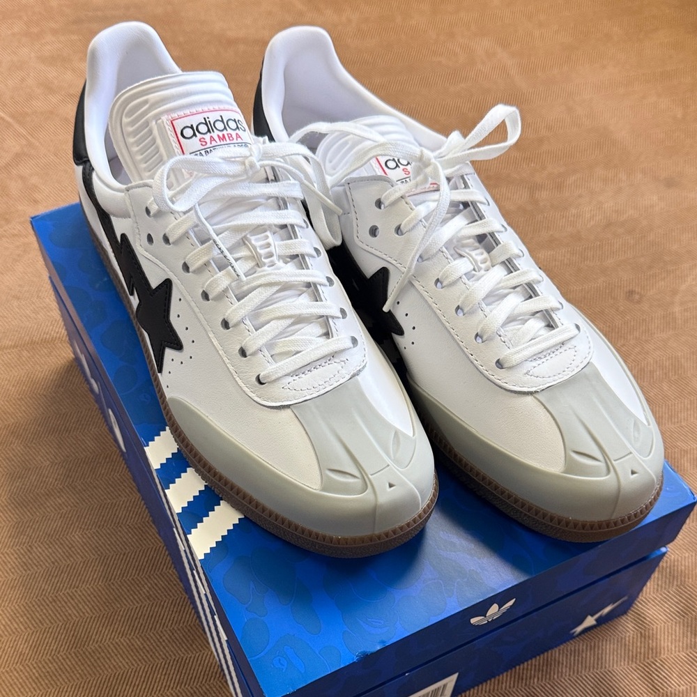 Adidas Babe Samba White Leather Sneakers 10.5